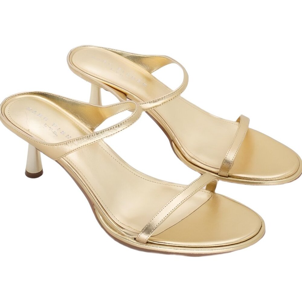 Marc Fisher LTD Alonde Kitten Heel Sandal Gold Women's US 11M - Picture 4 of 6
